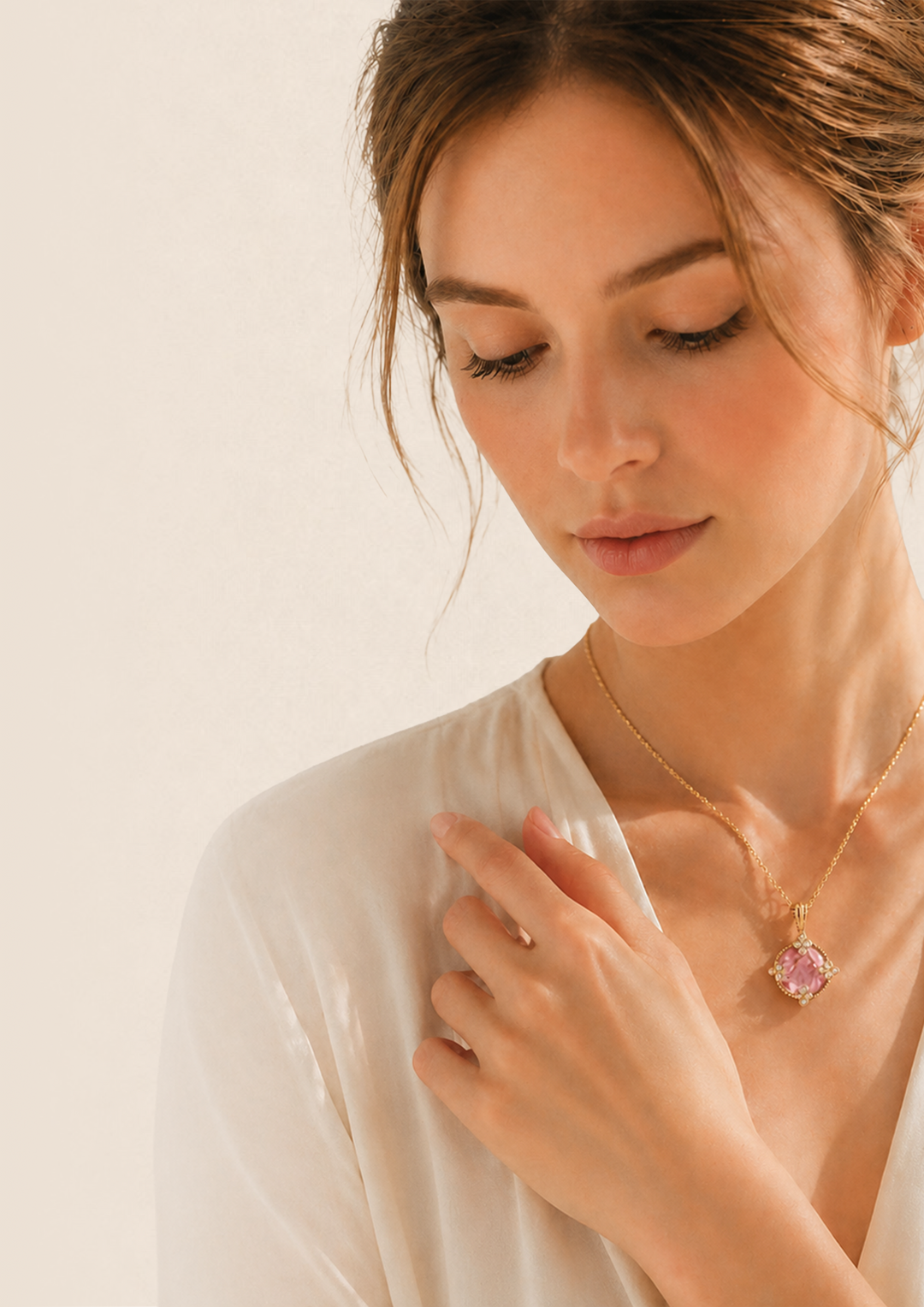Adeline Pendant - Pink Tourmaline